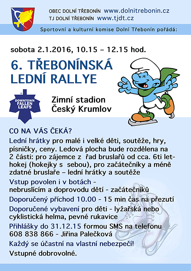 6. Třebonínská lední rallye 2.1.2016 od 10.15 hod.