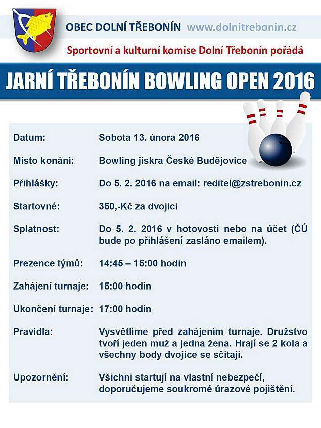 Jarní Třebonín Bowling Open 13.2.2016