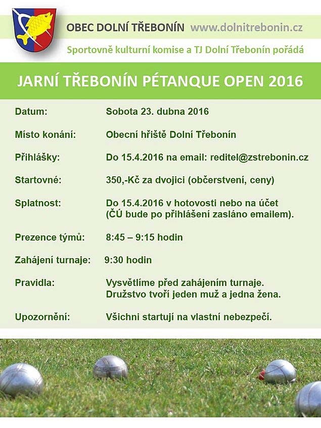 Jarní Třebonín Petangue Open 23.4.2016