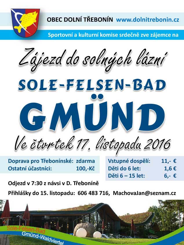 Zájezd do solných lázní Gmünd 17.11.2016