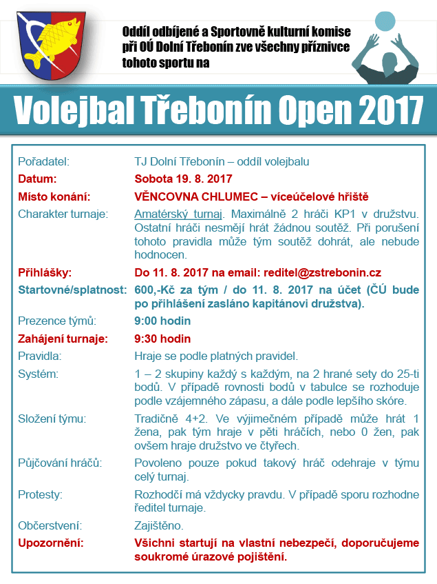 Volejbal Třebonín Open 19.8.2017