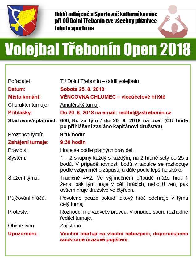 Volejbal Třebonín Open 25.8.2018