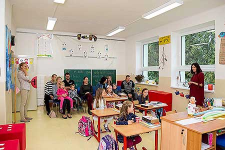 Zahájení školního roku 2018/2019 v ZŠ Dolní Třebonín, 3.9.2018, Foto: Lubor Mrázek