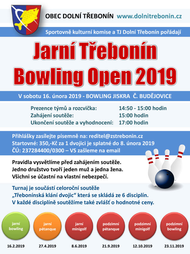 Jarní Třebonín Bowling Open 16.2.2019