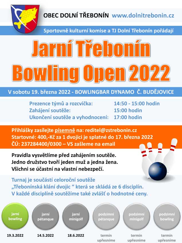 Jarní Třebonín Bowling Open 19. 3. 2022
