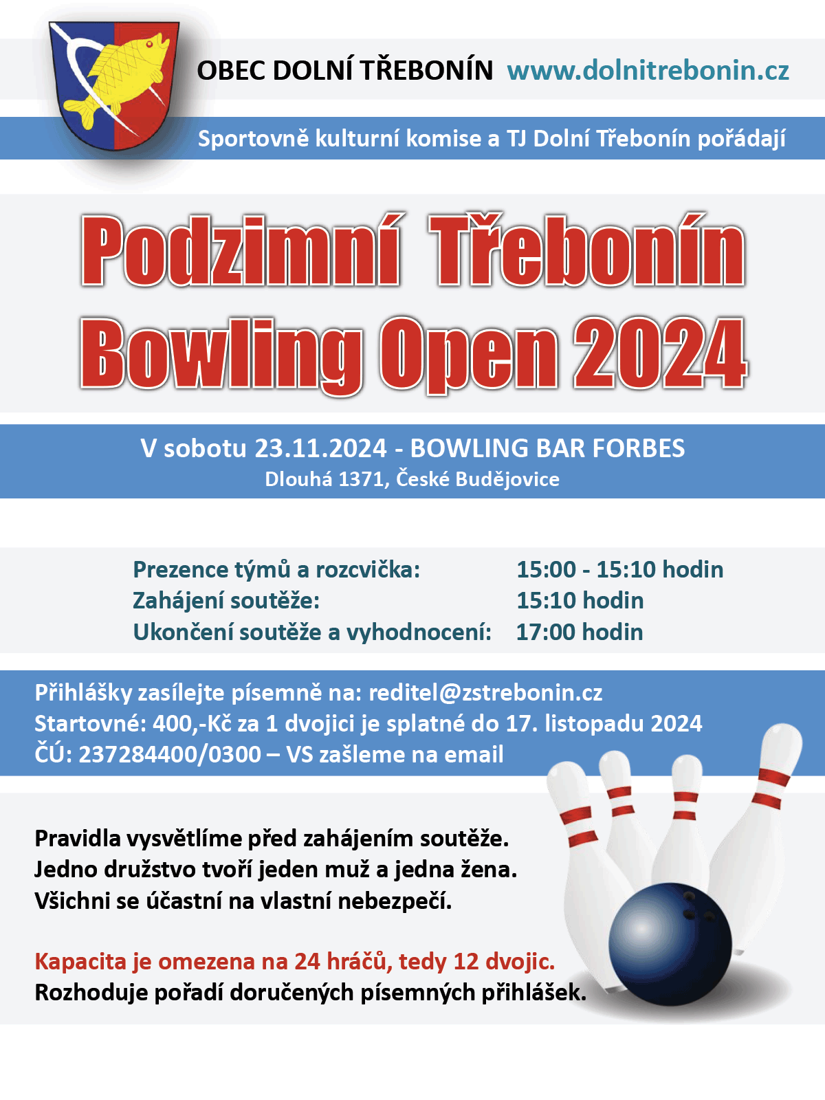 Třebonín Bowling Open 23. 11. 2024