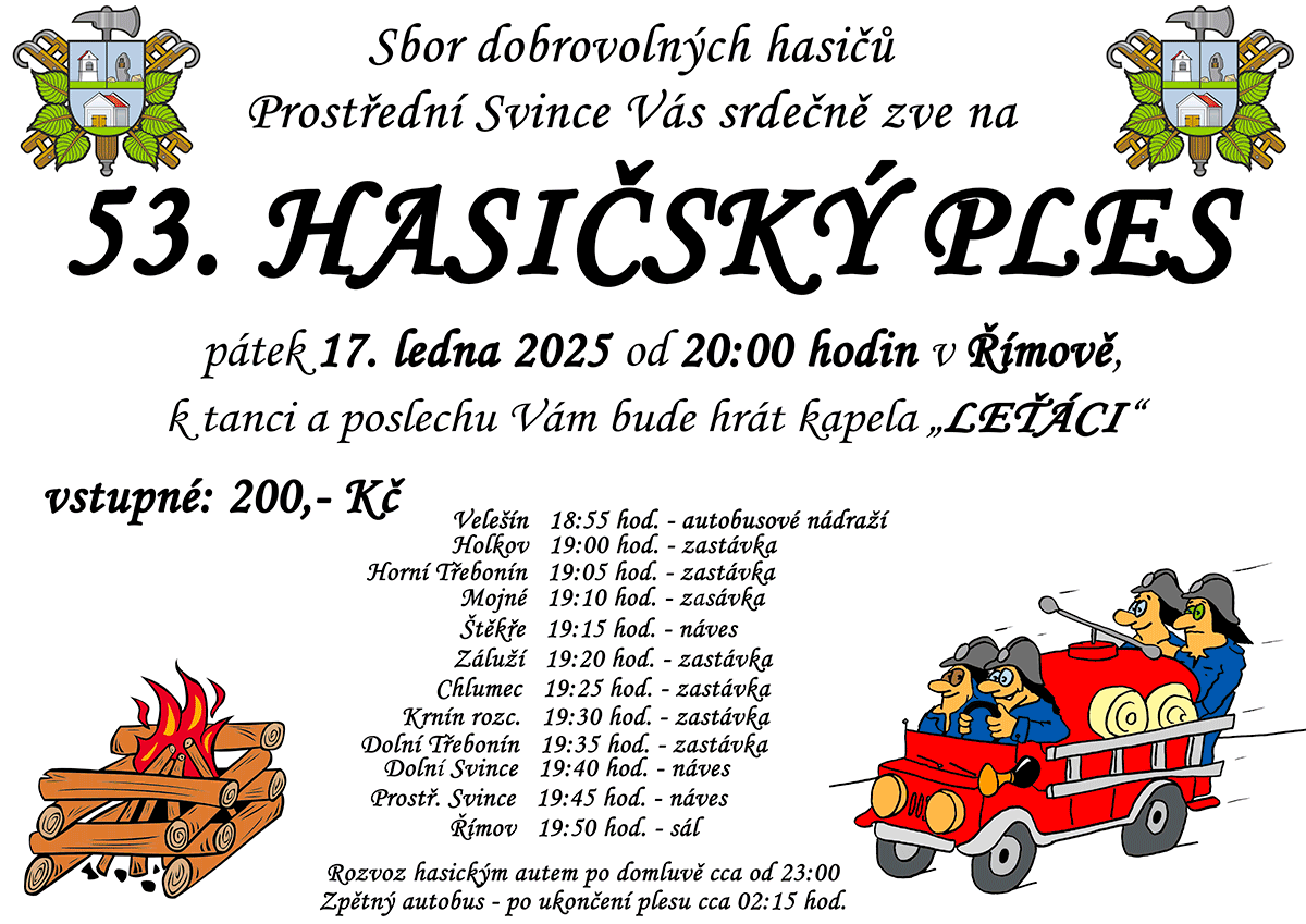 53. hasičský ples SDH Prostřední Svince 17. 1. 2025