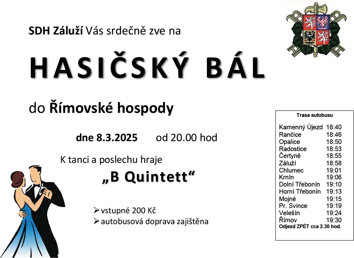 Hasičský ples Záluží 8. března 2025