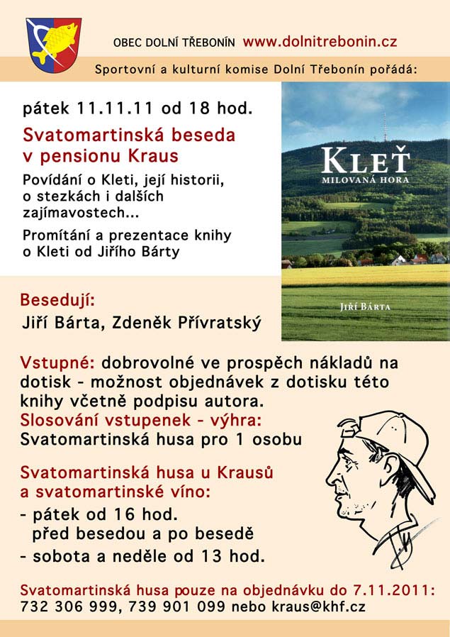 Kleť - milovaná hora: svatomartinská beseda v pensionu Kraus 11.11.2011