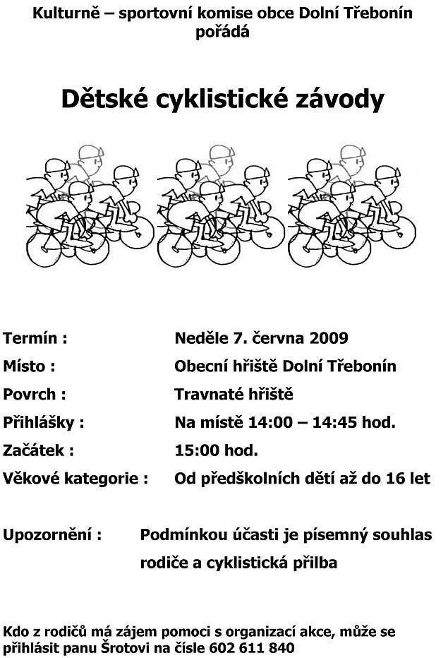 Dětské cyklistické závody 7.6.2009
