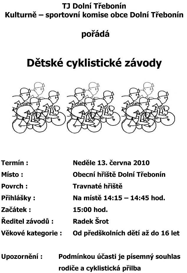 Dětské cyklistické závody 13.6.2010