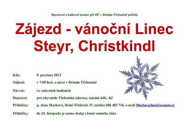 Zájezd - vánoční Linec a Steyr - Christkindl 8. prosince 2012