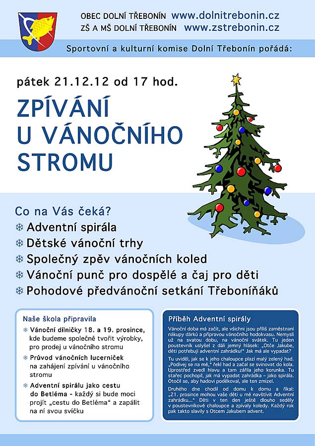 Zpívání u vánočního stromu 21. prosince 2012