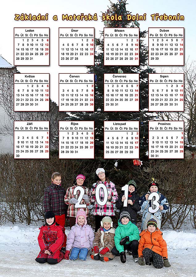 Kalendář ZŠ a MŠ Dolní Třebonín 2013 - školní družina
