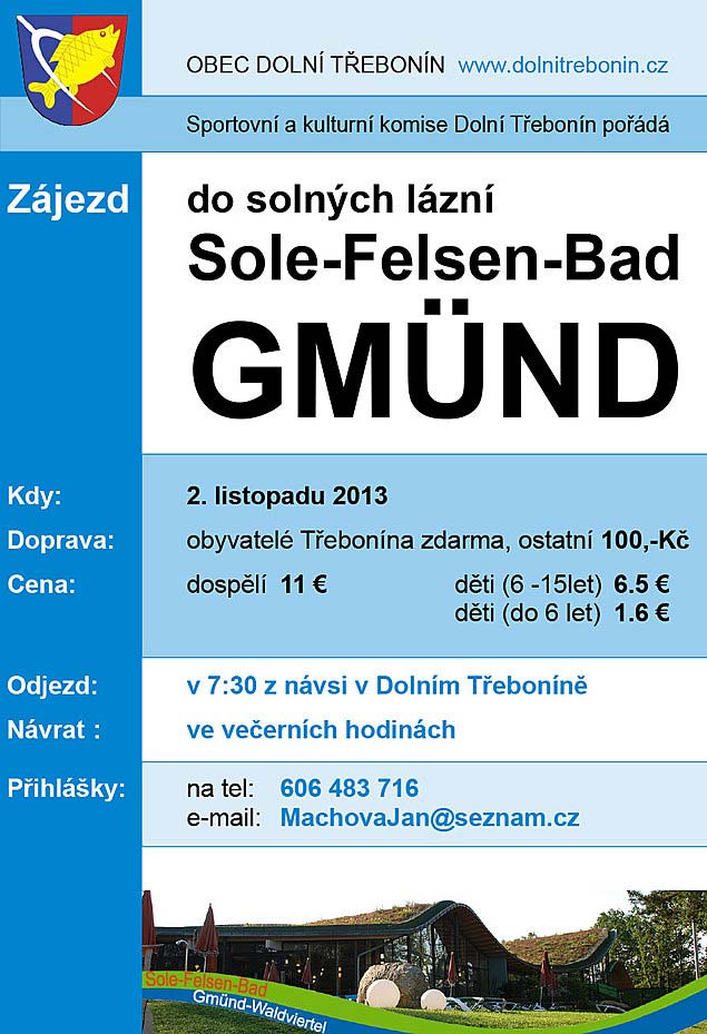 Zájezd do solných lázní Gmünd 2.11.2013