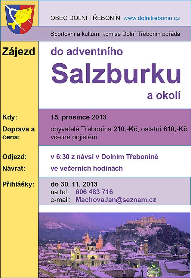 Zájezd do adventního Salzburku a okolí 15.12.2013